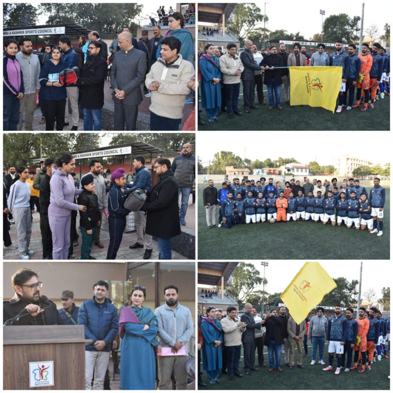 Minister for Youth Services and Sports, Advisor to Hon’ble CM Flag Off J&K Senior Football Team for Santosh Trophy Final Round