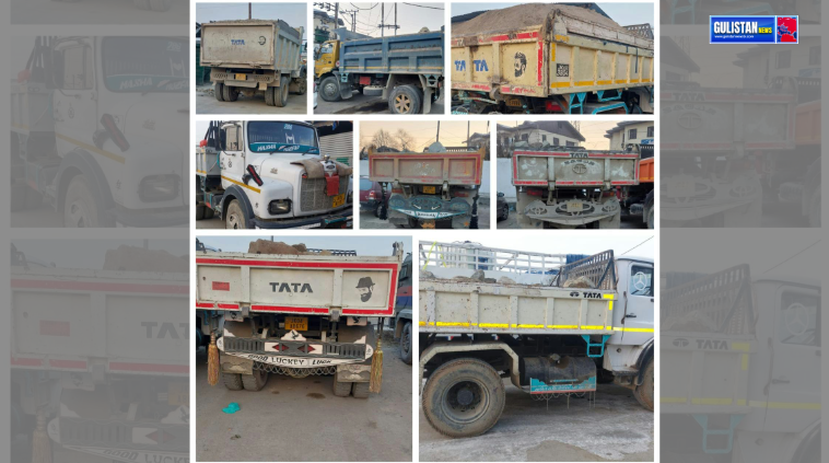 Srinagar Police Seizes 08 Vehicles Involved in Illegal Mining-Gulistan News Tv